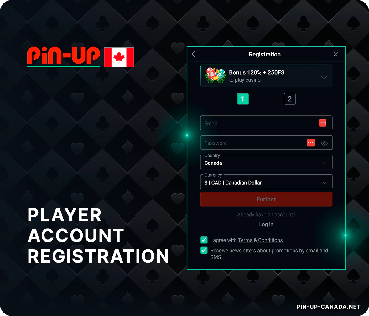 Pin Up Casino Canada Registration - Full instruction