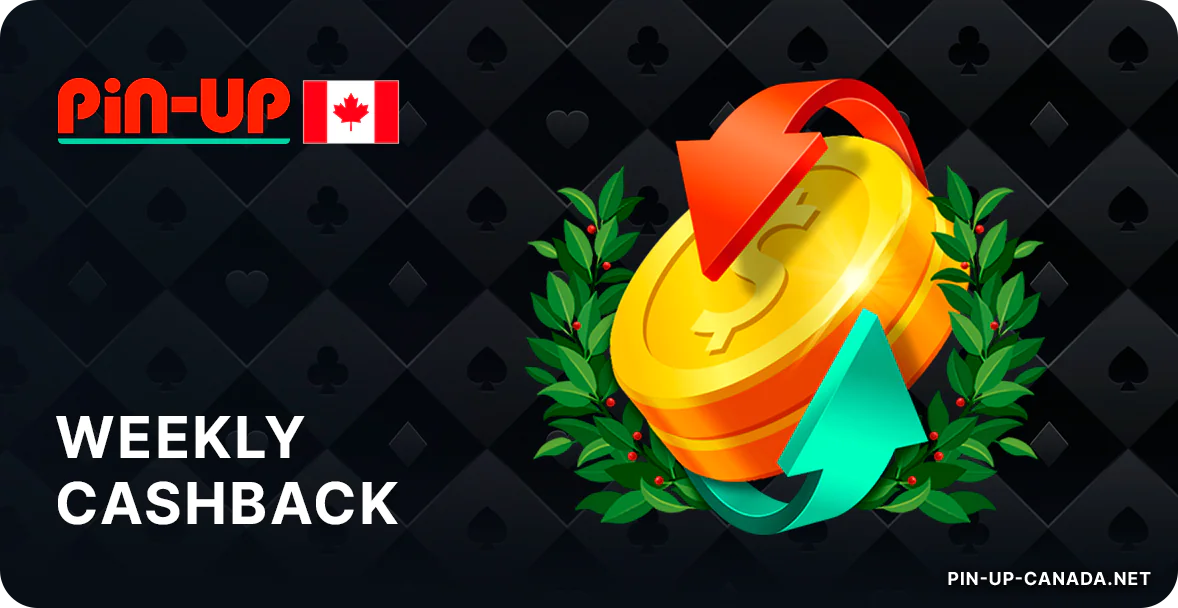 Pin Up Canada Provides Weekly Cashback up to 10% of lost sums for casino players