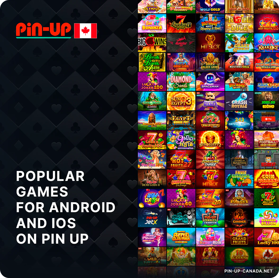 Most Popular Casino Games for Android and iOS Mobile App of Pin Up Canada