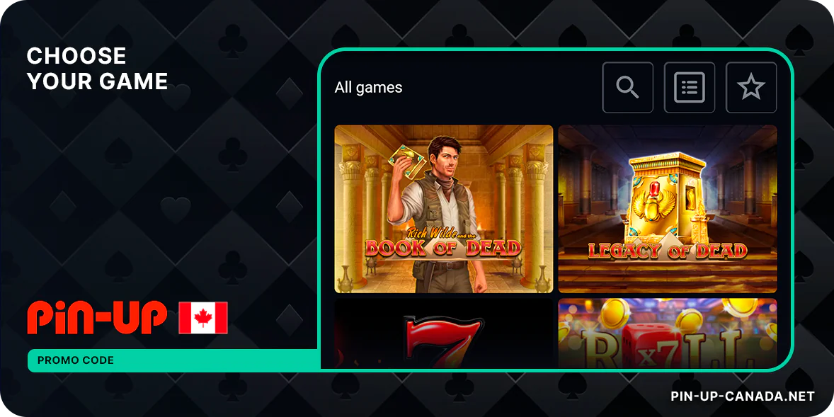 Go to the Casino or Sports Betting Section, choose your game - Pin Up