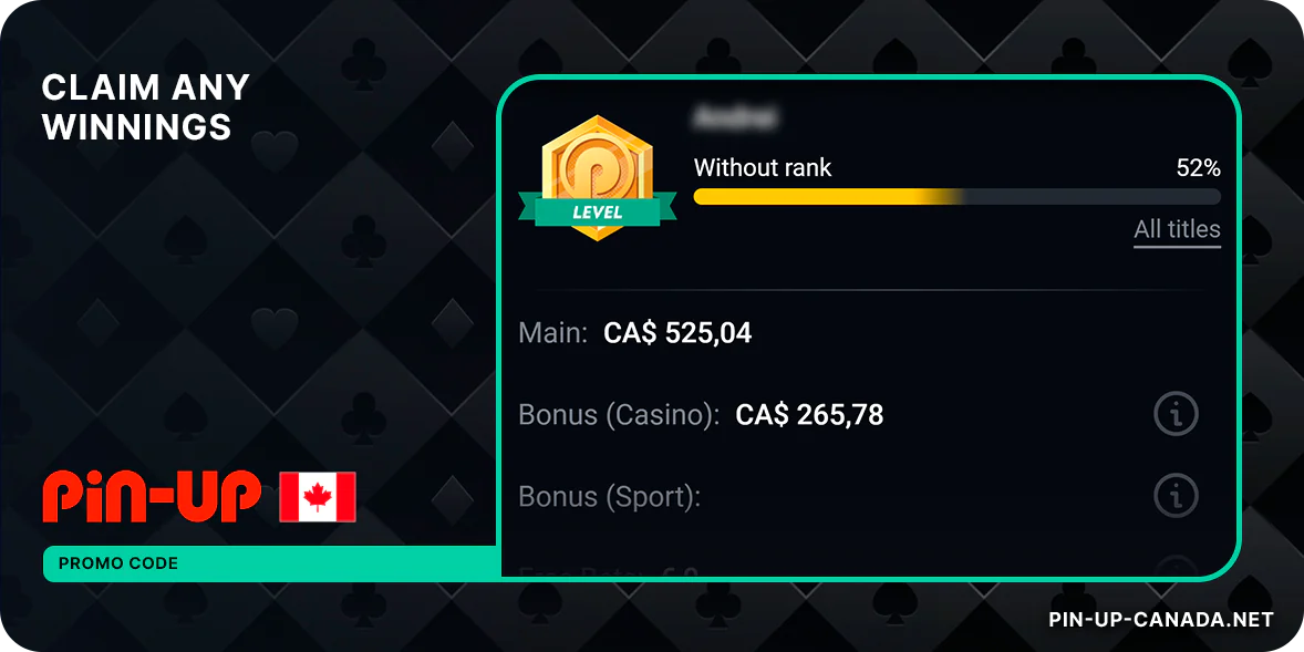 Withdraw all bonus winnings you gained using Pin Up promo code