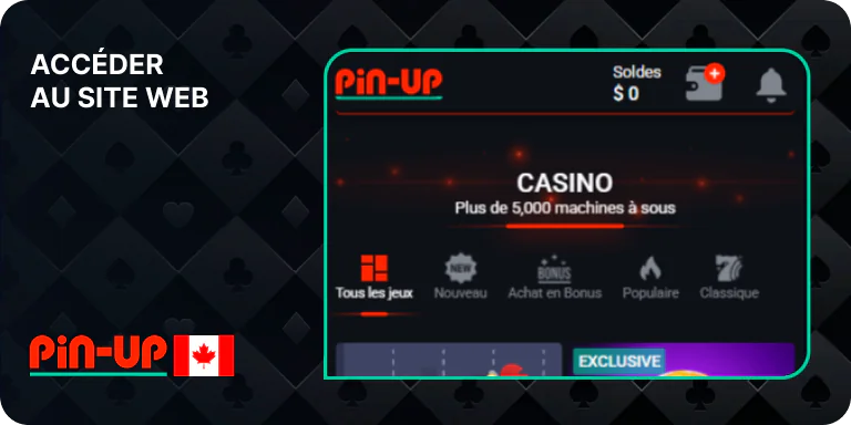 Accédez au site Web du Pin Up Casino