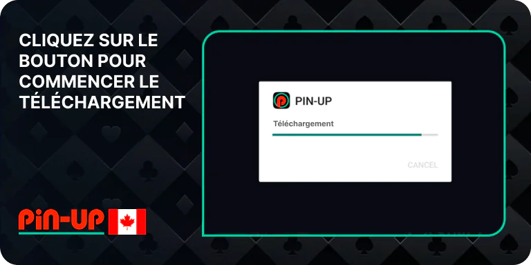 Cliquez sur le bouton et démarrez le téléchargement de Pin Up APK pour Android