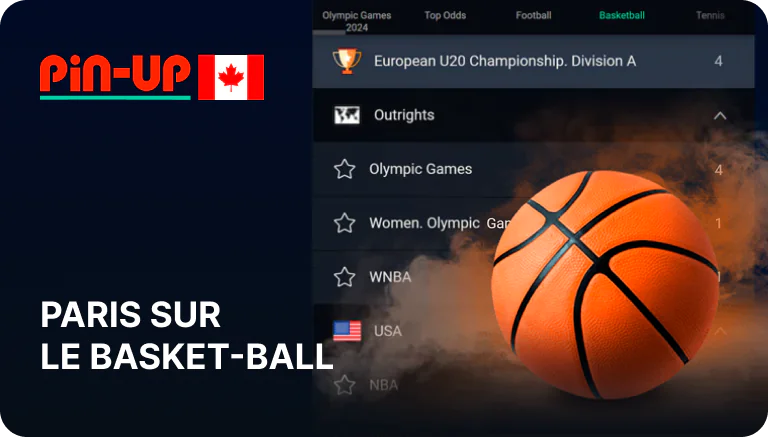 Pin Up propose de parier sur environ 300 matchs de basket-ball par jour pendant la saison