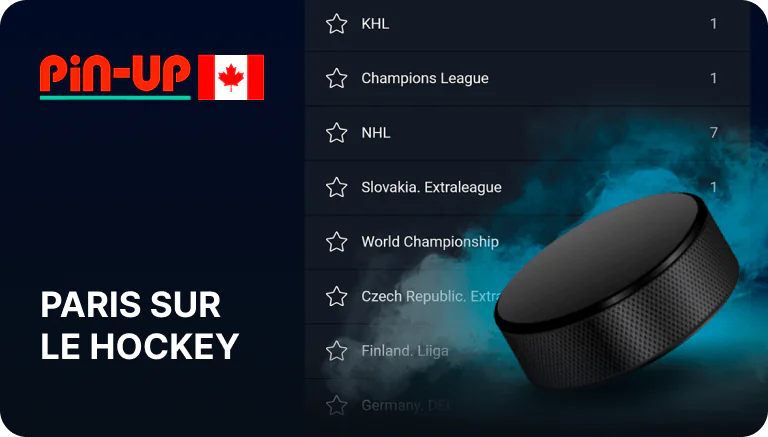 Paris sur le hockey Pin Up - Pariez sur les équipes de hockey locales canadiennes et mondiales