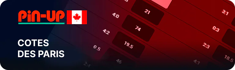 Cotes de paris Pin Up En fonction de l'événement, le bookmaker essaie de fournir une variété maximale de cotes de paris