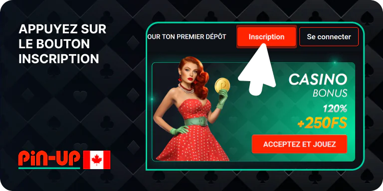 Accédez au site Web Pin Up et cliquez sur le bouton d'inscription