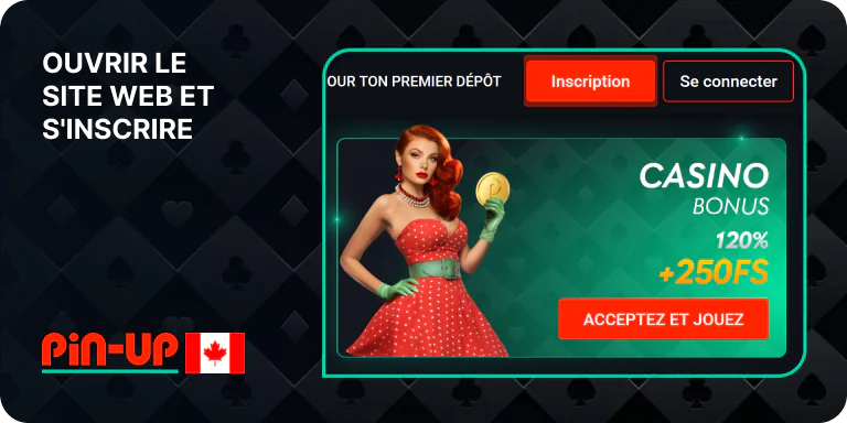 Ouvrez le site officiel de Pin Up et inscrivez-vous