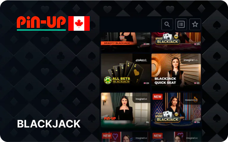 Le blackjack est un jeu de casino classique disponible sur Pin Up Canada