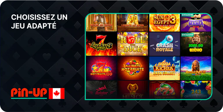 Accédez à la section Pin Up Casino et choisissez l'un des jeux