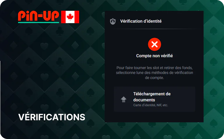 Selon la loi, tous les joueurs de Pin Up doivent procéder à une vérification pour retirer de l'argent, voici les instructions complètes