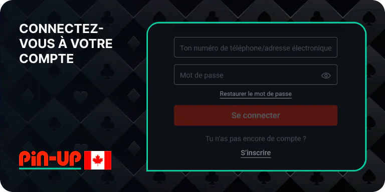 Connectez-vous à votre compte Pin Up pour commencer à déposer de l'argent