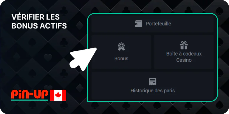 Go to the Pin Up personal profile and find 'Bonuses' button to activate promo code
